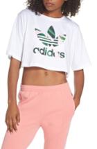 Women's Adidas Logo Crop Tee - White