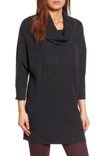 Women's Halogen Cashmere Dolman Sleeve Tunic Sweater - Grey