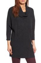 Women's Halogen Cashmere Dolman Sleeve Tunic Sweater - Grey