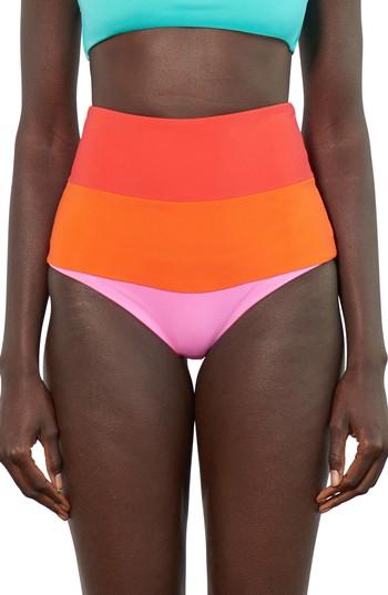 Women's Mara Hoffman Lydia High-waist Bikini Bottoms - Orange