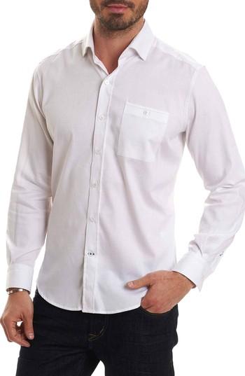 Men's Robert Graham Christopher Print Sport Shirt - White