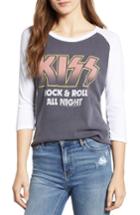 Women's Junk Food Kiss Rock & Roll All Night Tee - Black
