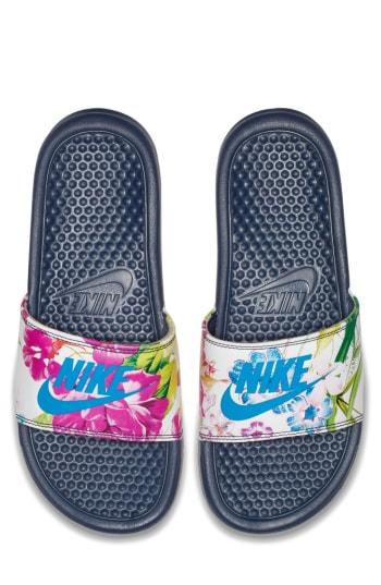 Women's Nike Benassi Just Do It Print Sandal M - Blue