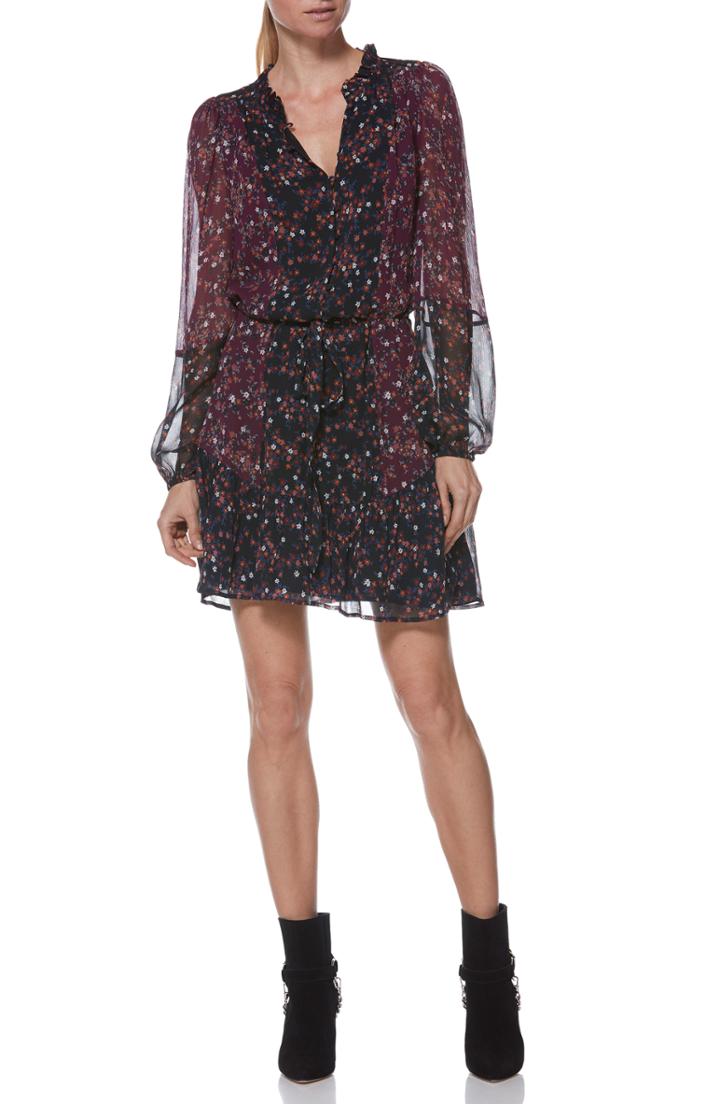 Women's Paige Sonoma Two-tone Floral Print Silk Dress