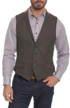 Men's Robert Graham Grenville Herringbone Wool Vest - Brown