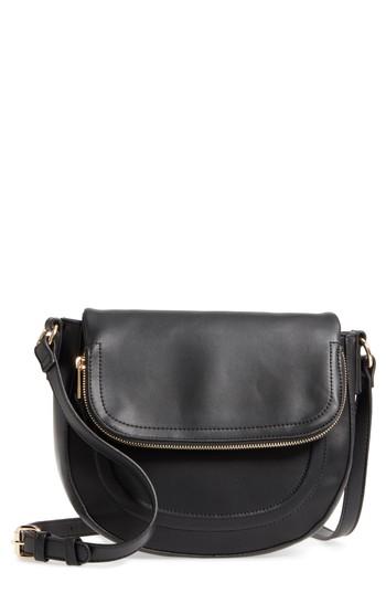 Sole Society Adden Faux Leather Crossbody Bag - Black