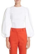 Women's Calvin Klein 205w39nyc Balloon Sleeve Cotton Poplin Blouse Us / 36 It - White