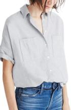 Women's Madewell Flannel Courier Shirt, Size - Grey