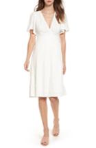 Women's Astr The Label Embroidered Wrap Dress - White
