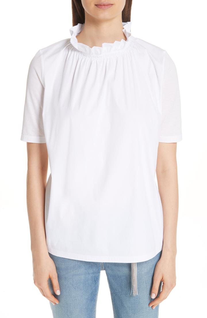 Women's Fabiana Filippi Ruffle Neck Shirt Us / 40 It - White