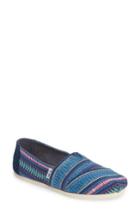 Women's Toms Stripe Alpargata Slip-on M - Blue