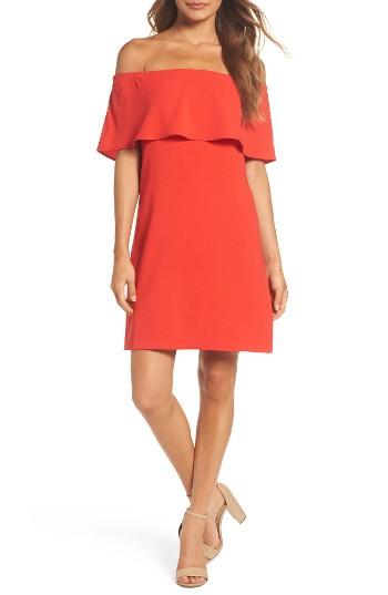 Women's Charles Henry Off The Shoulder Dress - Red