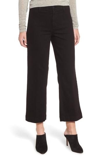 Women's Paige Nellie Clean Front Culotte Jeans - Black