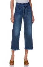 Women's Paige Sutton Paperbag High Waist Crop Wide Leg Jeans - Blue
