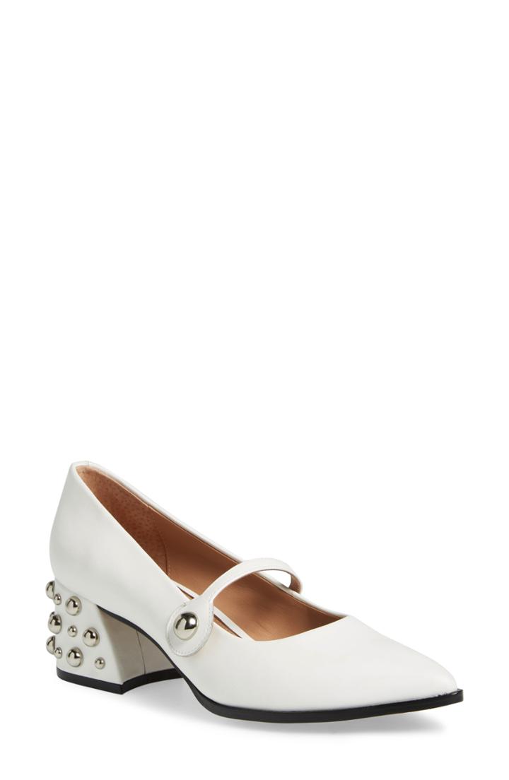 Women's Linea Paolo Franka Studded Heel Pump .5 M - White