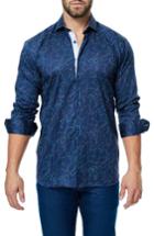 Men's Maceoo Class Zigzag Print Sport Shirt (s) - Blue