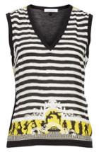 Women's Versace Collection Catwalk Print Wool & Silk Shell Us / 48 It - White