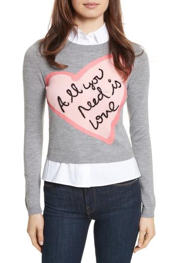 Women's Alice + Olivia Ao X The Beatles Nikia All You Need Is Love Pullover - Grey
