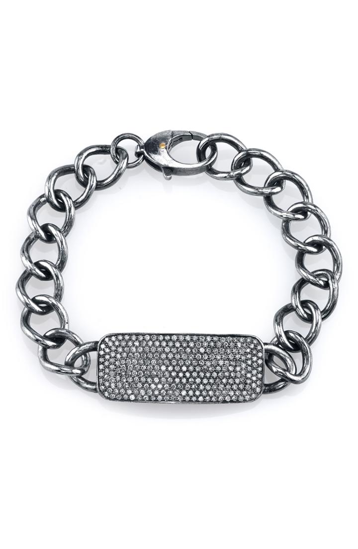 Women's Sheryl Lowe Diamond Pave Bar Id Bracelet