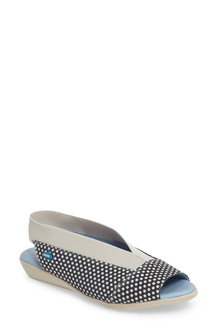 Women's Cloud 'caliber' Peep Toe Leather Sandal Us / 40eu - Black