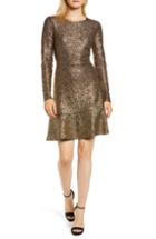 Women's Michael Michael Kors Foil Knit Flounce Dress - Black