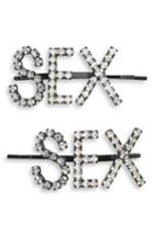 Ashley Williams Sex Set Of 2 Crystal Bobby Pins, Size - Metallic