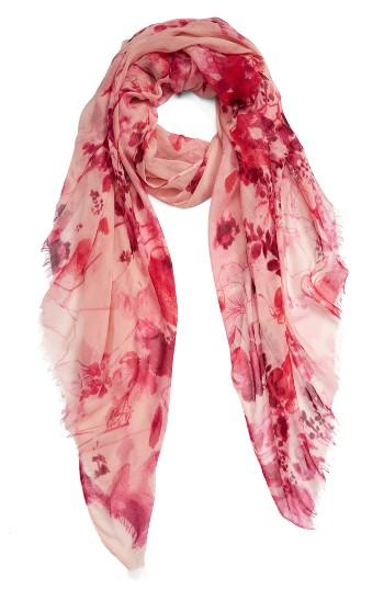 Women's Nordstrom Wildflower Spray Scarf, Size - Pink
