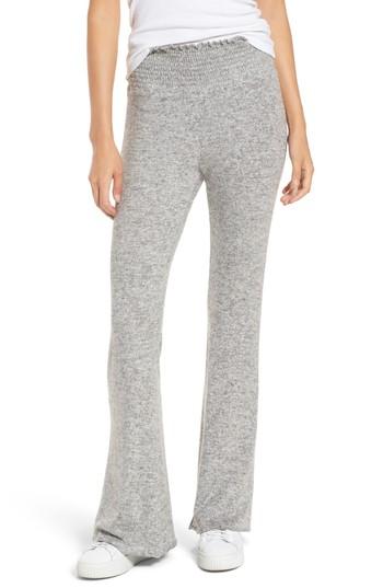 Women's Hinge Smocked Waist Flare Leg Sweatpants - Grey