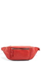 Topshop Leather Bumbag - Red