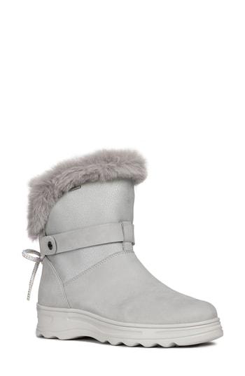 Women's Geox Hosmos Faux Fur Trim Boot Us / 38eu - Grey