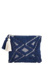 Sole Society Palisades Tasseled Woven Clutch - Pink