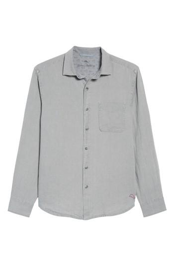 Men's Tommy Bahama Seaspray Breezer Standard Fit Linen Sport Shirt, Size - Grey