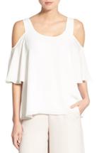 Women's Chelsea28 Chiffon Cold Shoulder Top, Size - White
