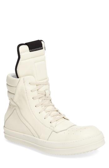 Men's Rick Owens 'geobasket' High Top Sneaker Eu - White