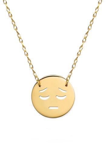 Women's Jane Basch Designs Sad Emoji Pendant Necklace (nordstrom Exclusive)