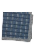 Men's Ted Baker London Patterned Wool Pocket Square, Size - Blue