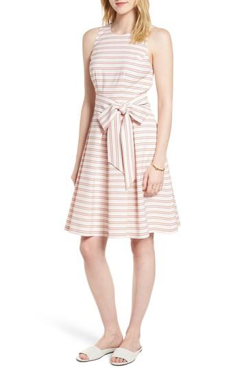 Women's 1901 Stripe Tie Waist Dress - Pink