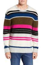 Men's Frame Classic Fit Stripe Fuzzy Sweater - Pink