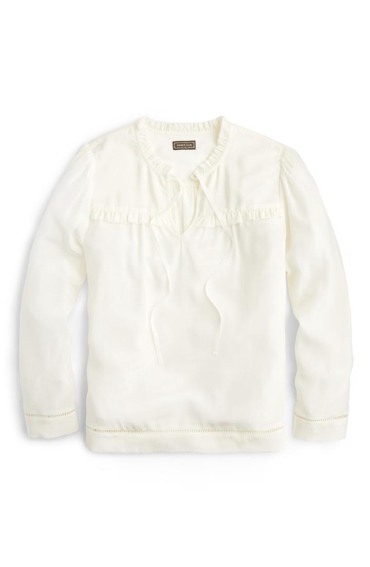 Women's J.crew Point Sur Silk Popover Blouse