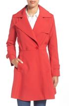 Women's Trina Turk 'phoebe' Double Breasted Trench Coat, Size 10 - Red (online Only) (regular & )