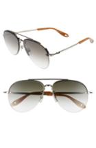 Men's Givenchy 62mm Aviator Sunglasses - Matte Black/ Brown