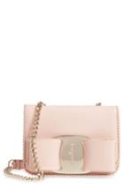 Salvatore Ferragamo Mini Vara Studded Leather Shoulder Bag - Pink