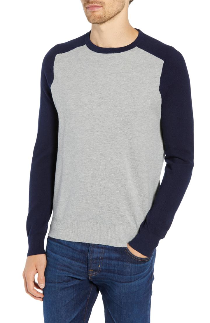 Men's J.crew Cotton & Cashmere Baseball Sweater