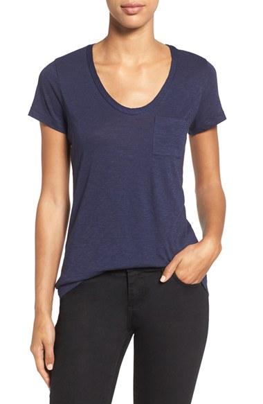Women's Caslon Rounded V-neck Tee - Blue