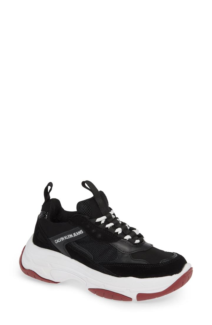 Women's Calvin Klein Jeans Maya Sneaker .5 M - Black