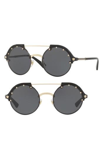 Women's Versace 53mm Semi-rimless Sunglasses - Black/ Gold