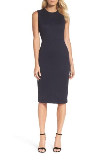 Women's Forest Lily Jacquard Sheath Dress - Blue