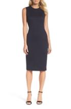 Women's Forest Lily Jacquard Sheath Dress - Blue