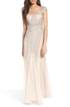 Women's Adrianna Papell Envelope Embellished Mesh Gown - Pink