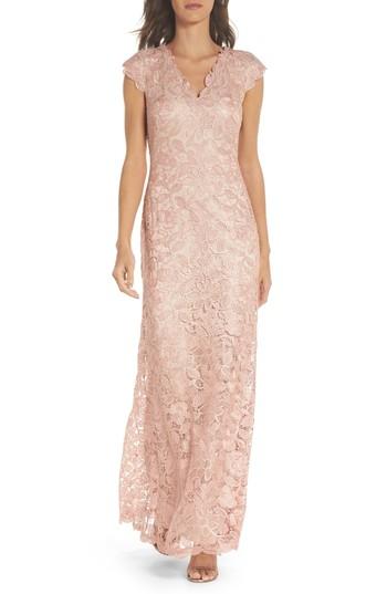 Women's Tadashi Shoji Frankie Lace Gown - Pink